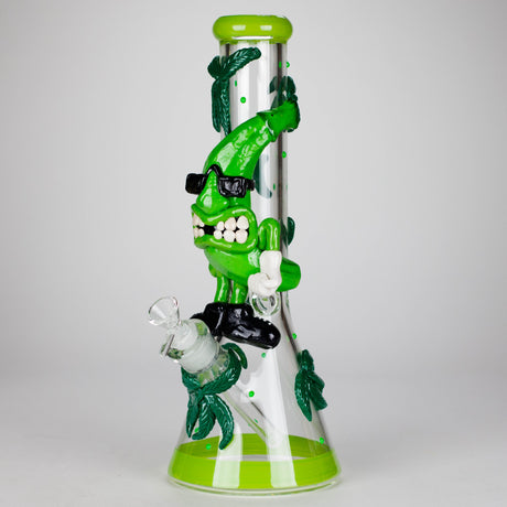13" Bananabudz Glow in the dark Glass Bong Glass Bong DY Glass Green