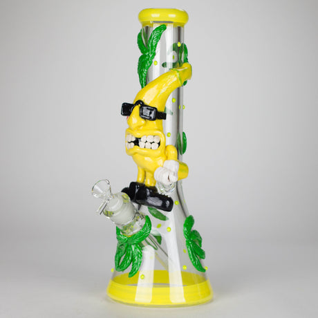 13" Bananabudz Glow in the dark Glass Bong Glass Bong DY Glass Yellow