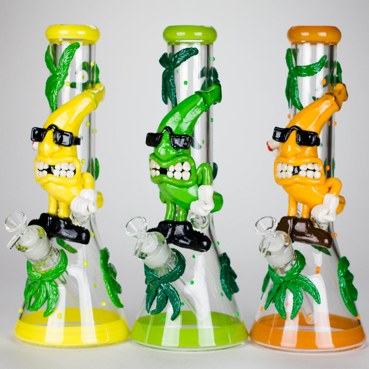 13" Bananabudz Glow in the dark Glass Bong Glass Bong DY Glass