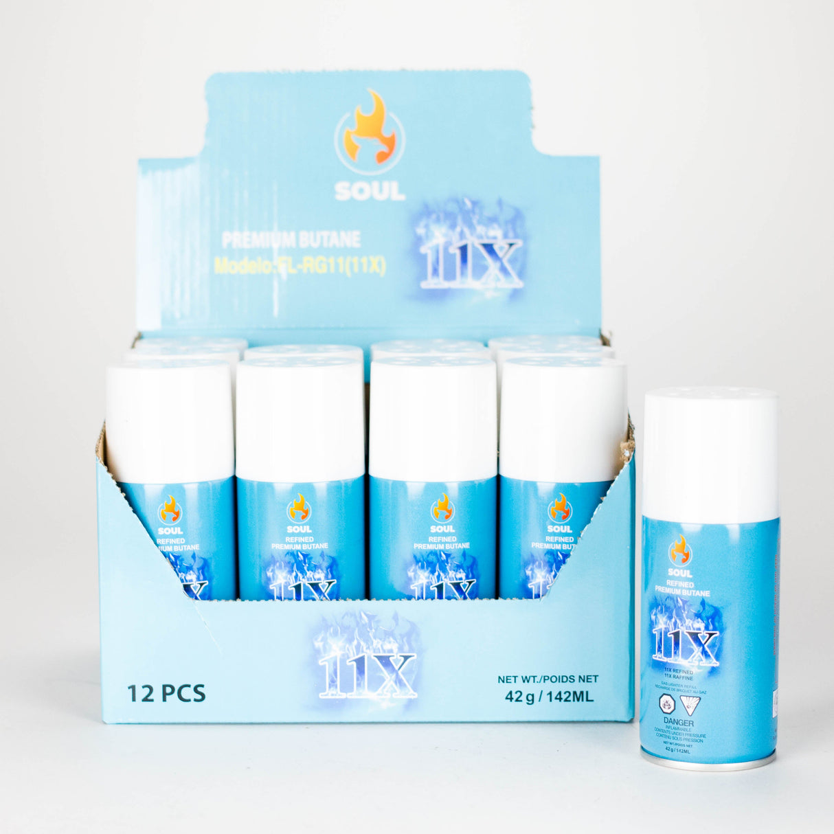 Soul | 11X Refined Premium Butane - 142ml- Pack of 12 Butane · Fluid ONE