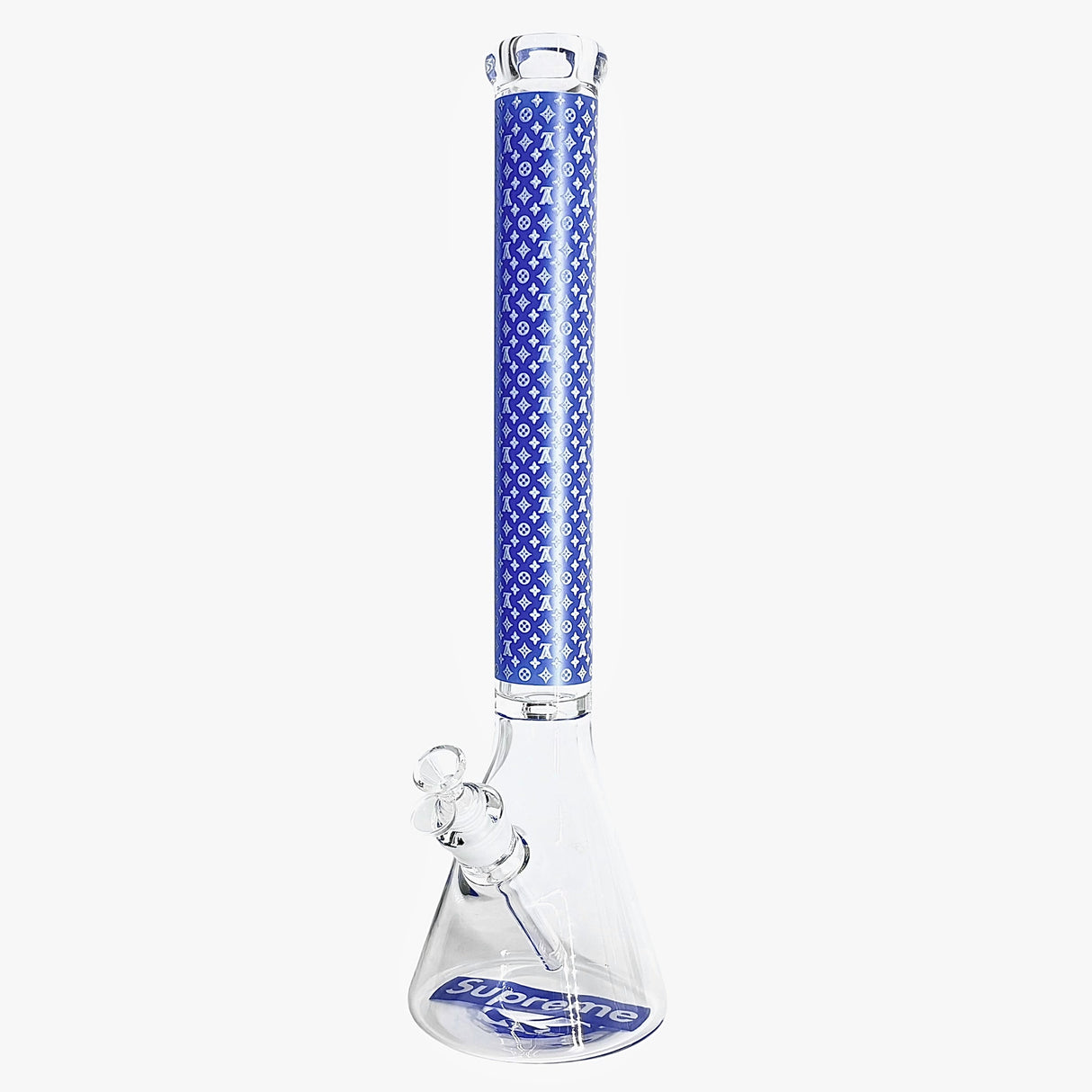 New Design 20" Stylish Designed 9mm Glow in the dark Glass Bong Glass Bong Super Supplys Inc Blue