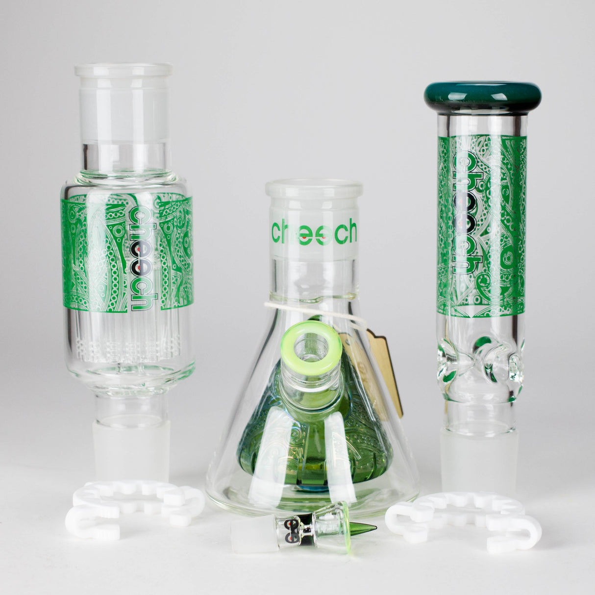 Cheech Glass | 23" Hive Pattern Beaker-in-Beaker Build-a-Bong – CHE-149 Glass Bong Smoking Cat Distribution