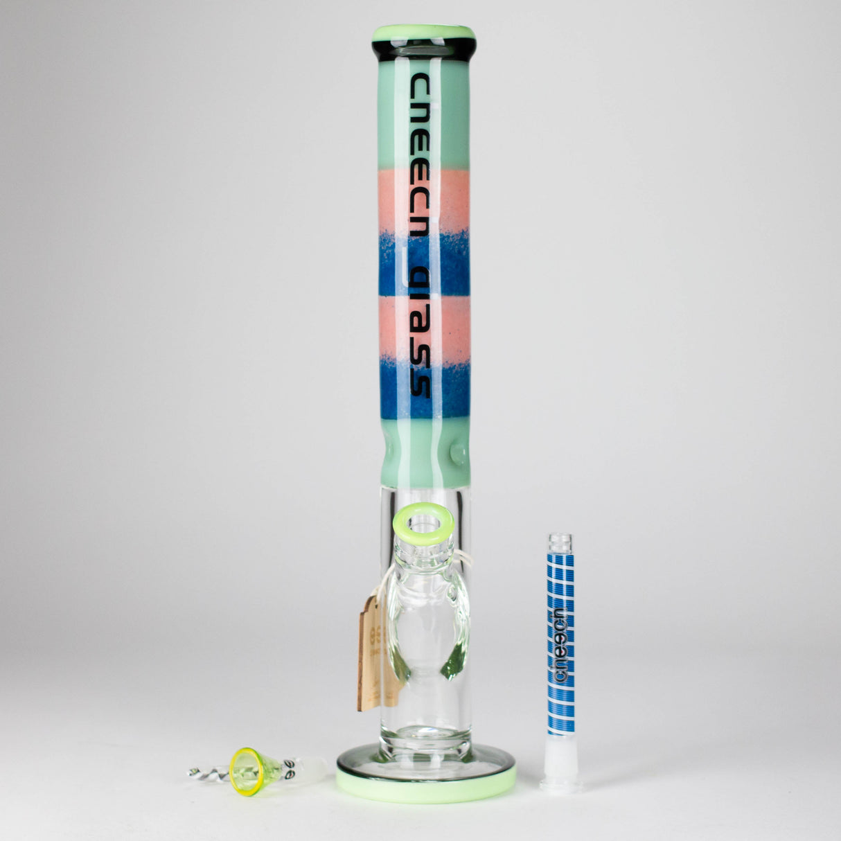 Cheech Glass | 17" Summer Smoothie Straight Tube Bong – CHE-191-1 Glass Bong Smoking Cat Distribution