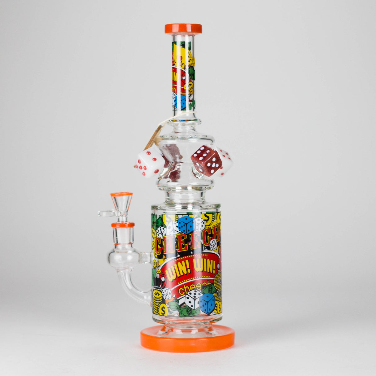 Cheech Glass | 13" Are You Feeling Lucky Waterpipe – CHE-370 Glass Bong Smoking Cat Distribution