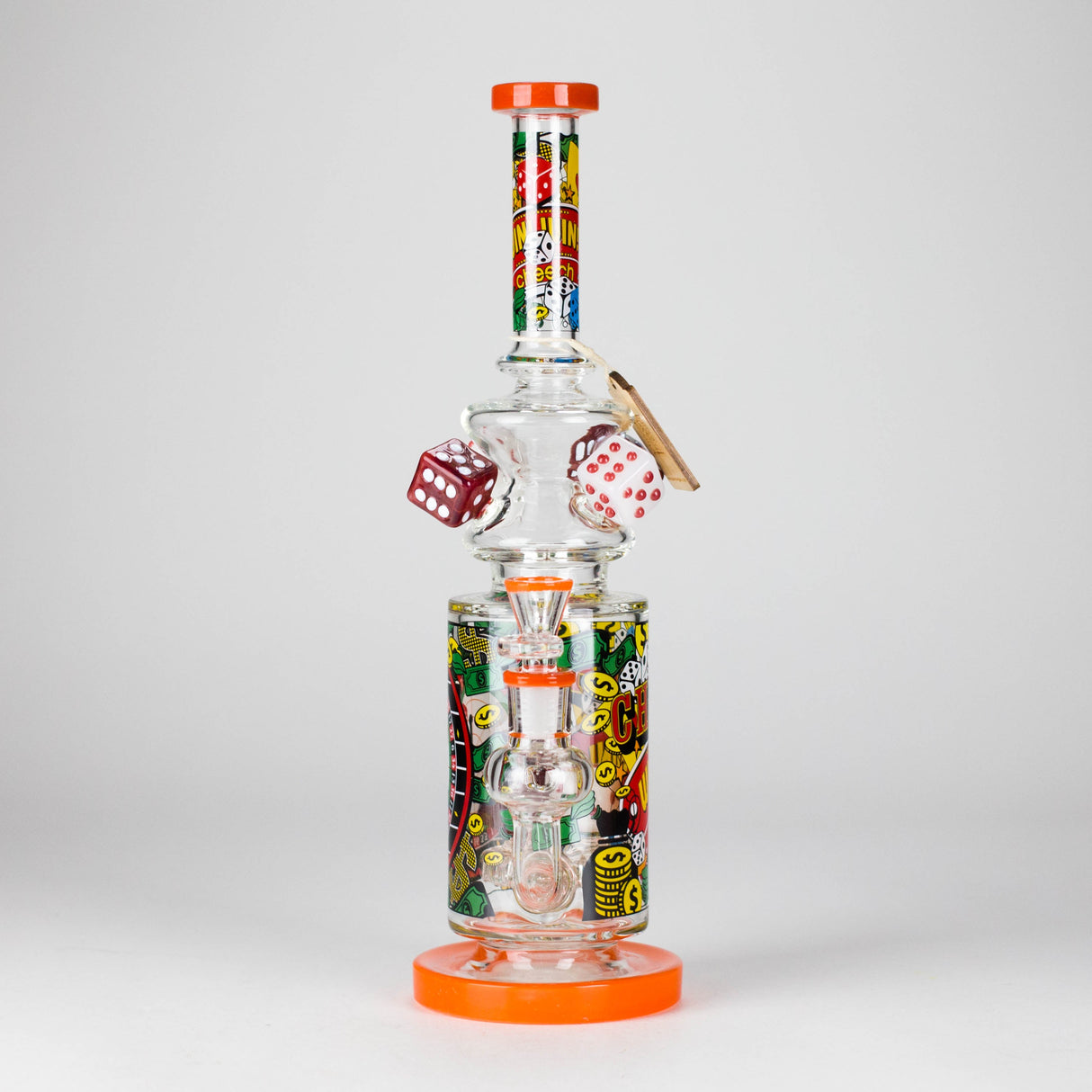 Cheech Glass | 13" Are You Feeling Lucky Waterpipe – CHE-370 Glass Bong Smoking Cat Distribution