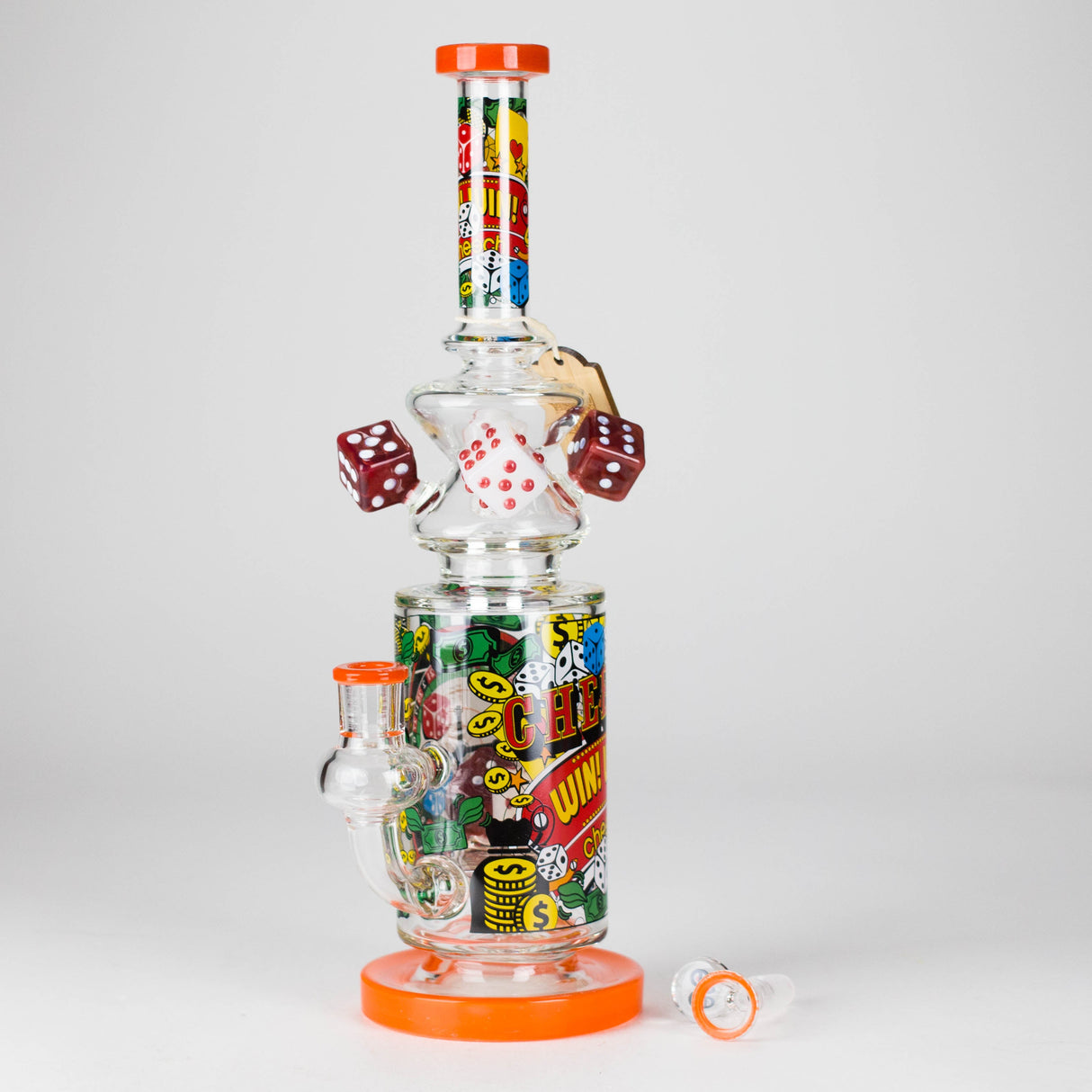 Cheech Glass | 13" Are You Feeling Lucky Waterpipe – CHE-370 Glass Bong Smoking Cat Distribution