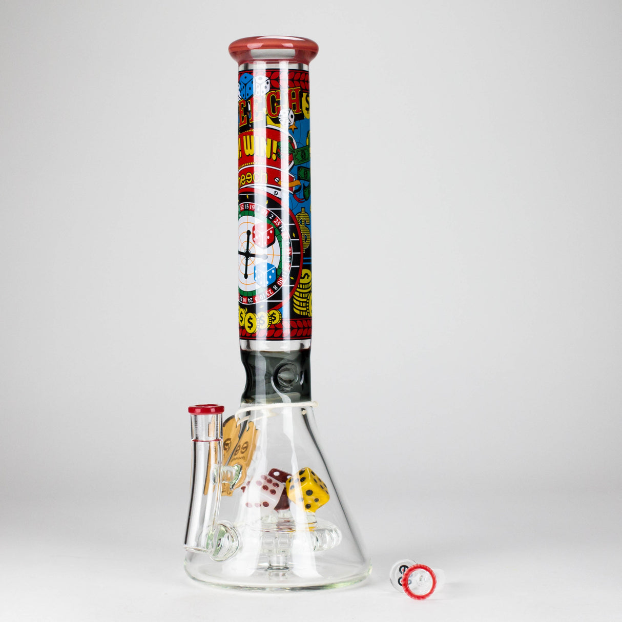 Cheech Glass | 15" Bet It All on Roulette Waterpipe – CHE-375 Glass Bong Smoking Cat Distribution