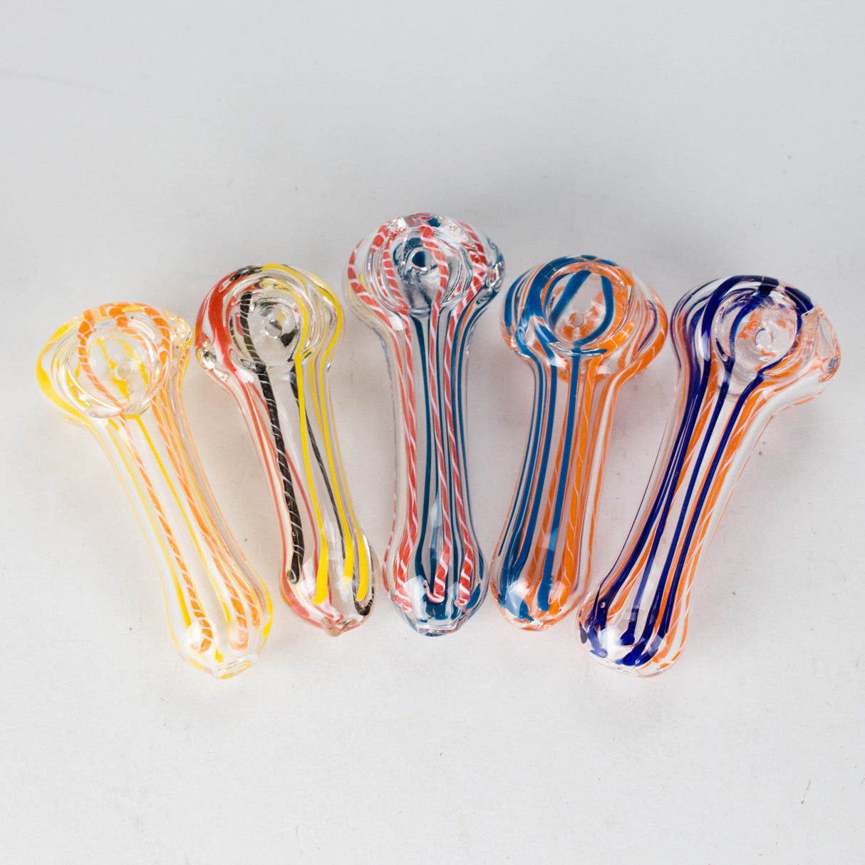 3.5" Glass Hand Pipe – 5-Piece Assorted Set | Compact, Colorful, and Convenient Glass Pipe RMG WHOLESALE