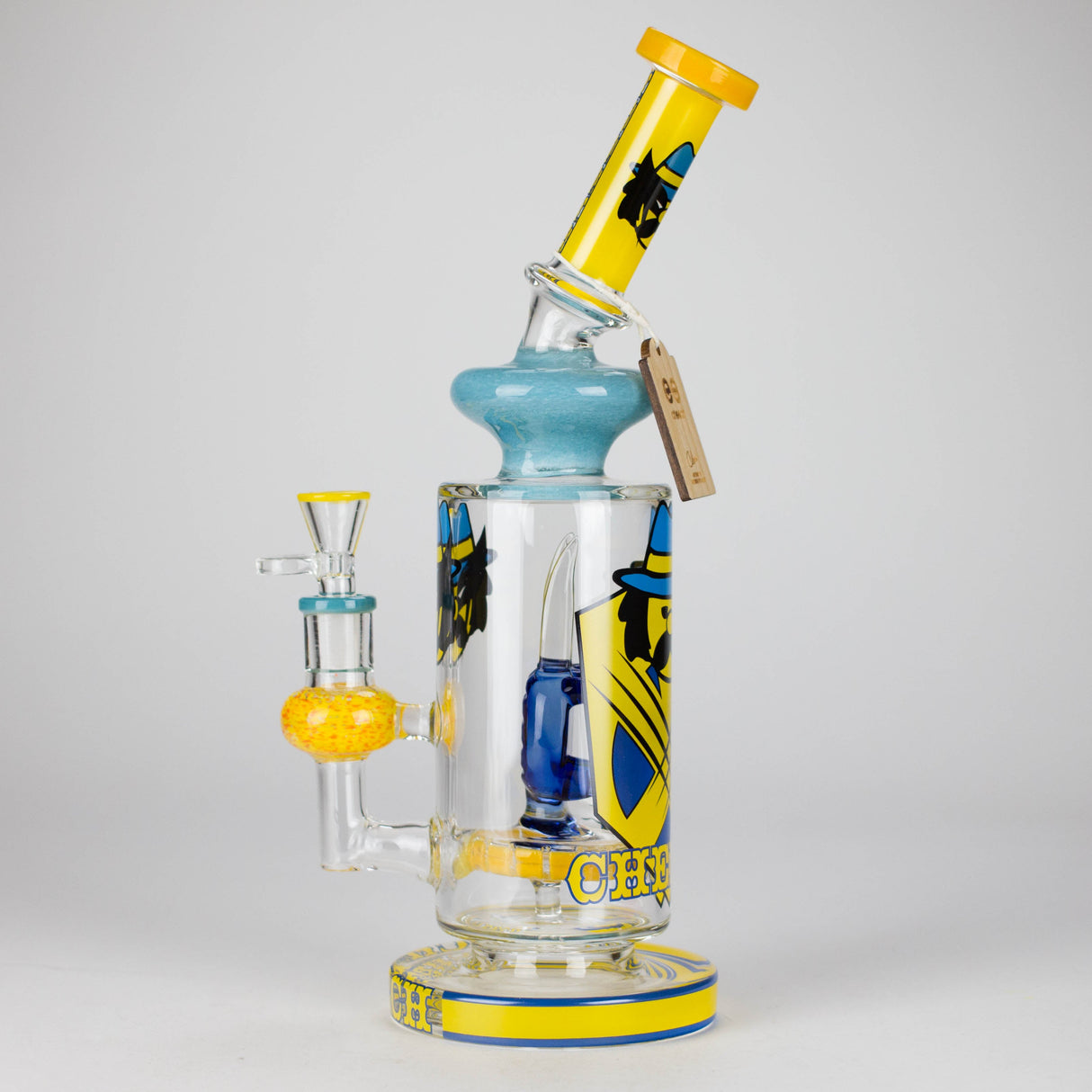 Cheech Glass | 12" Bandito Mask Tube Bong – CHE-359 Glass Bong Smoking Cat Distribution