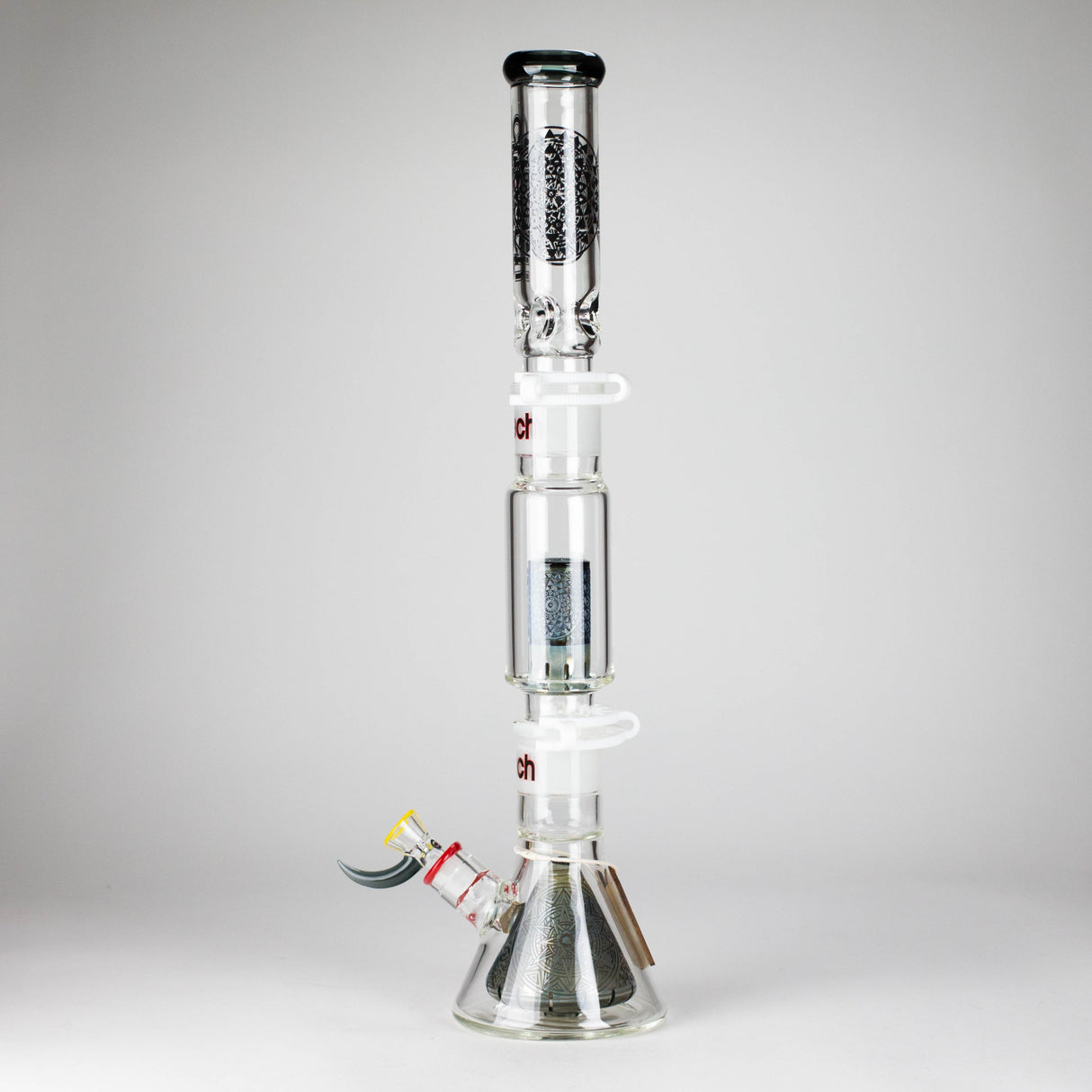 Cheech Glass | 23" Vector Pattern Beaker-in-Beaker Build-a-Bong – CHE-152 Glass Bong Smoking Cat Distribution