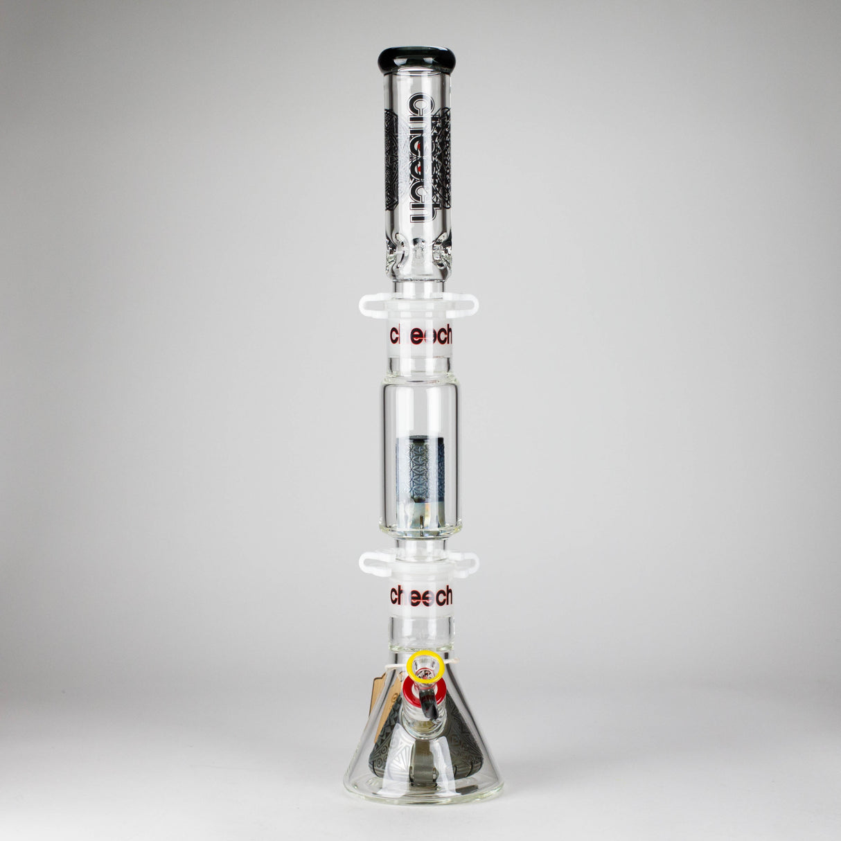 Cheech Glass | 23" Vector Pattern Beaker-in-Beaker Build-a-Bong – CHE-152 Glass Bong Smoking Cat Distribution