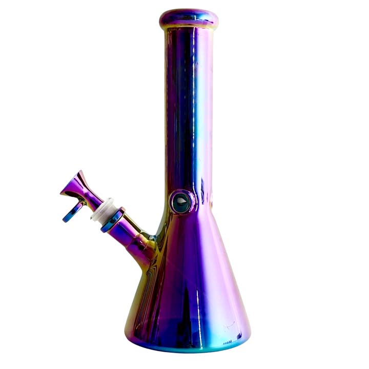 Fortune | 10" 5mm Electroplate Glass Bong- Assorted Colour Glass Bong Fortune