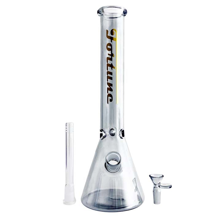 Fortune | 14" 4mm Electroplate Glass Bong- Assorted Colour Glass Bong Fortune