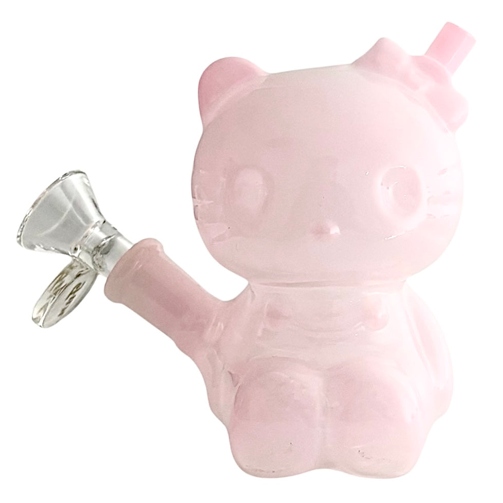 4-1/2" Bear Design Glass Bong Glass Bong Fortune Pink