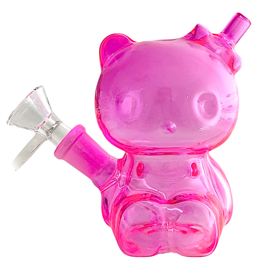 4-1/2" Bear Design Glass Bong Glass Bong Fortune Red
