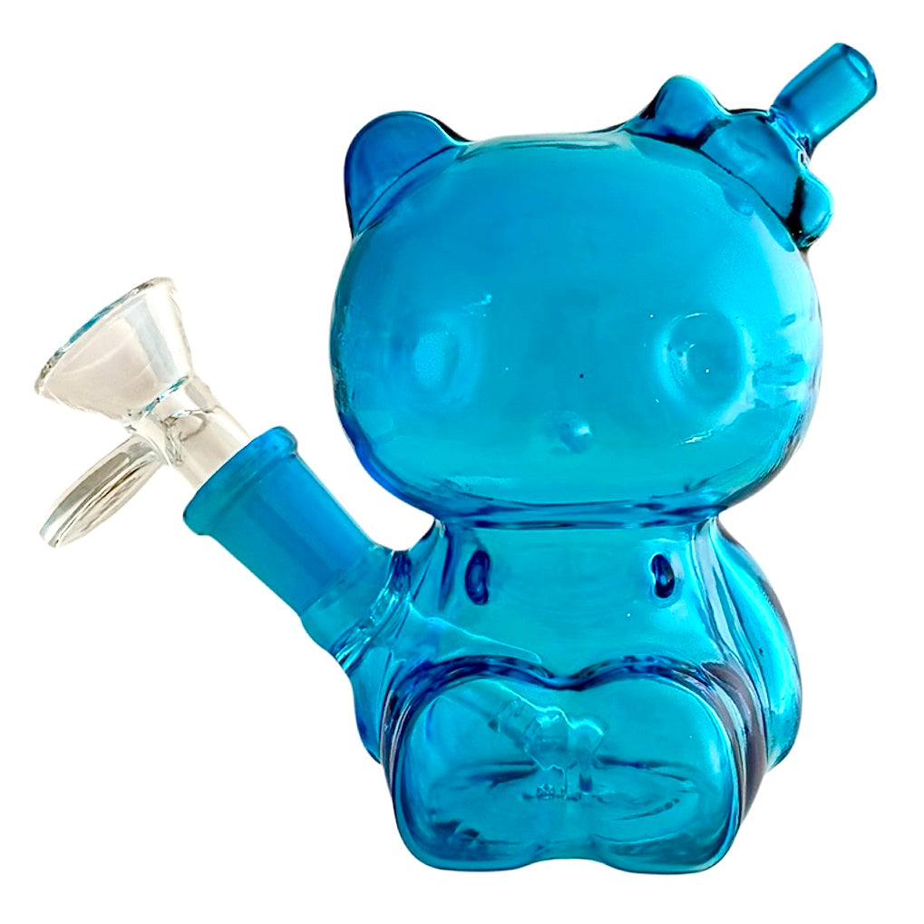 4-1/2" Bear Design Glass Bong Glass Bong Fortune Blue
