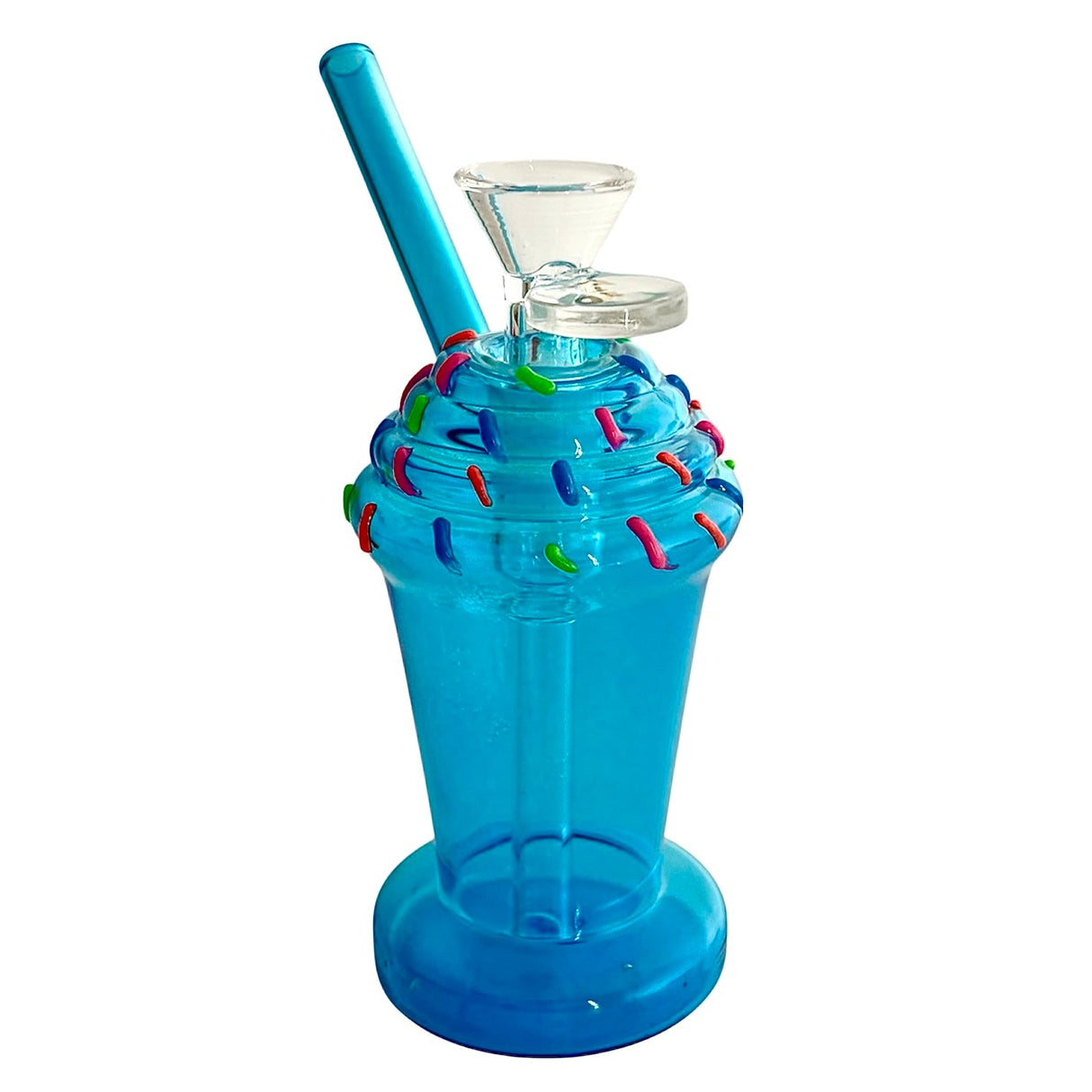 5-3/4" Milkshake Design Glass Bong Glass Bong Fortune Blue