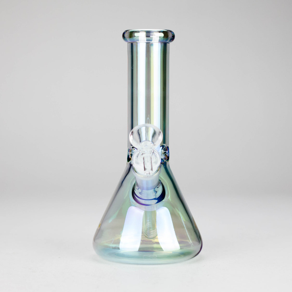 8" Electroplate Glass Beaker Bong – 5mm Thick | Ice Catcher | 3-Piece Set Glass Bong 777 Smoke