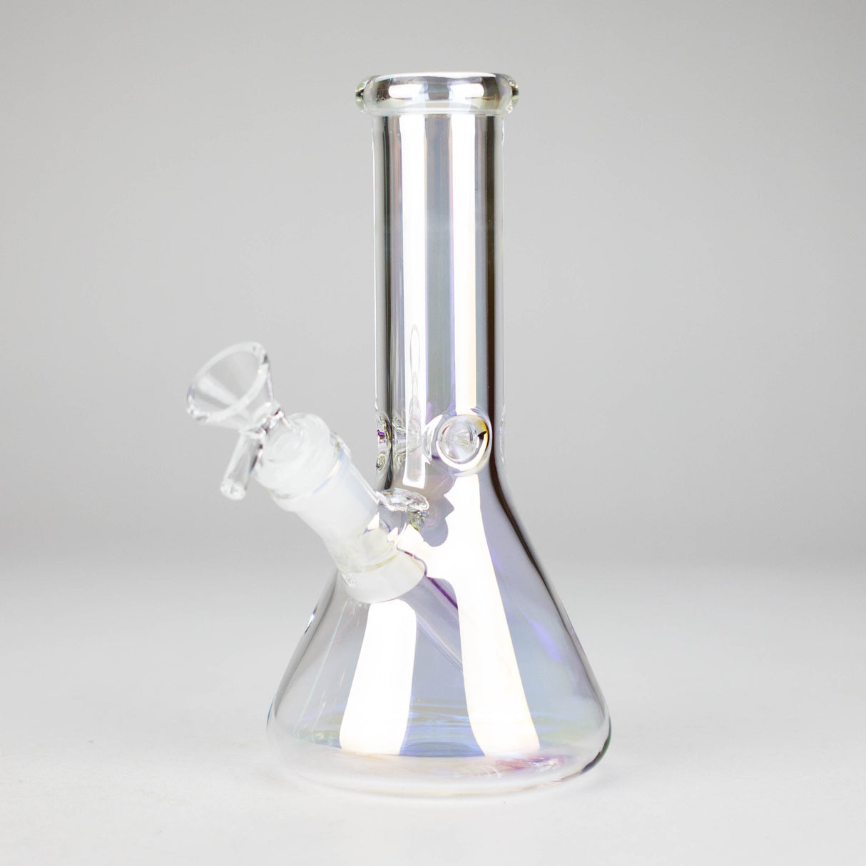 8" Electroplate Glass Beaker Bong – 5mm Thick | Ice Catcher | 3-Piece Set Glass Bong 777 Smoke Rainbow