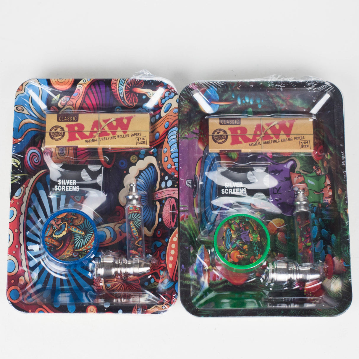 Z5-in-1 Magic Mushroom Metal Pipe Smoke Set – Grinder, Tray, Rolling Paper & More Bundle 777 Smoke