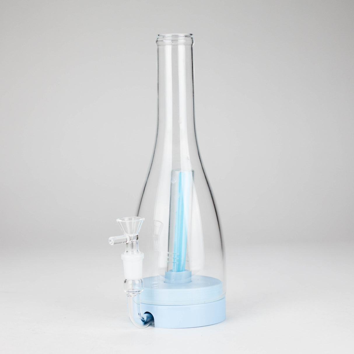 12" Easy-Clean Bird Bong – Removable Percolator | 14mm Bowl Joint Glass Bong 777 Smoke Blue