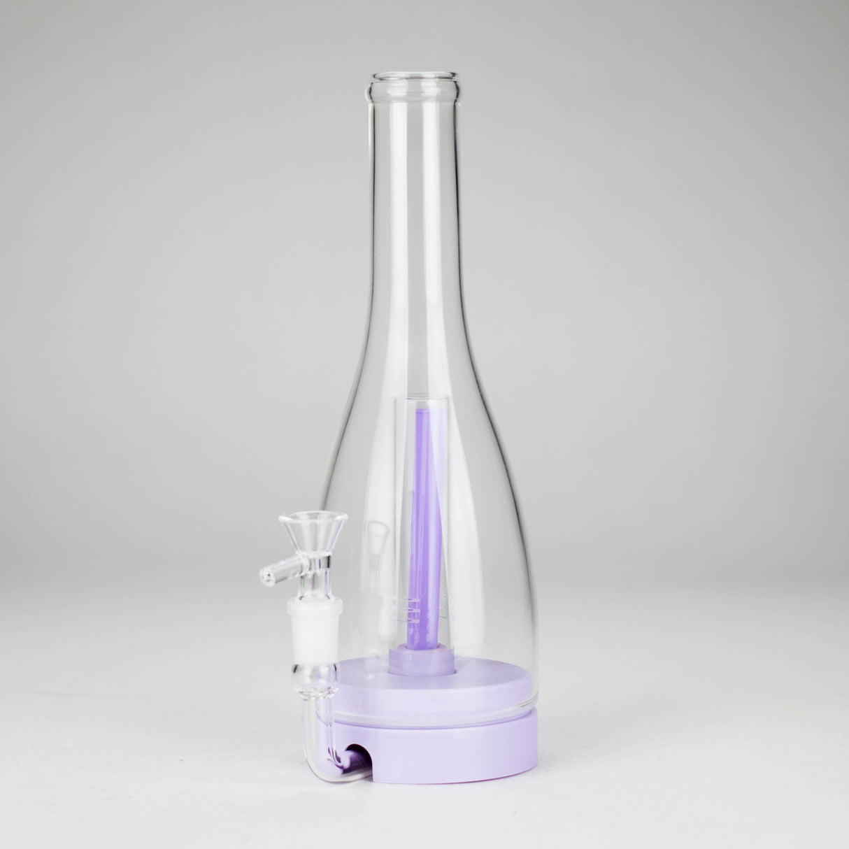 12" Easy-Clean Bird Bong – Removable Percolator | 14mm Bowl Joint Glass Bong 777 Smoke Purple
