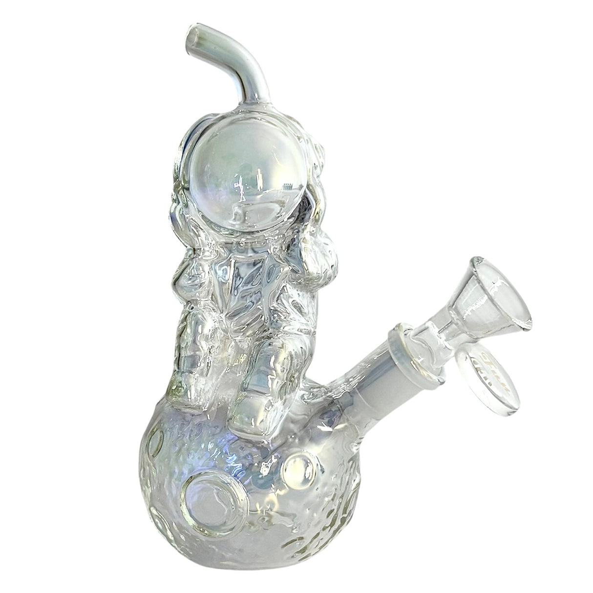 6" Astronaut Design Electroplate Glass Bong – Compact & Stemless Glass Bong Fortune Sunshine