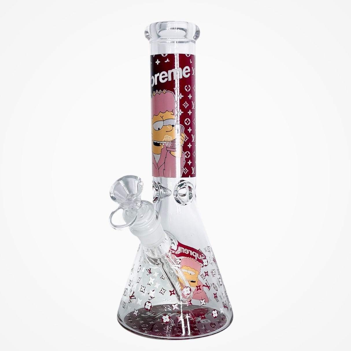 10" Cartoon Glow-in-the-Dark Glass Beaker Bong – 3-Piece Set Glass Bong Super Supplys Inc Design E