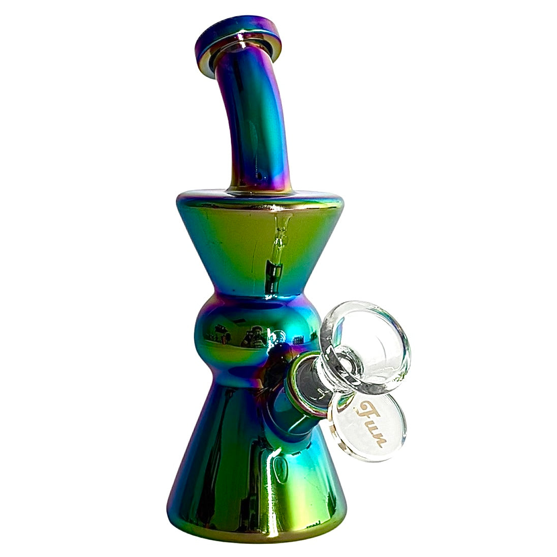 6" Hourglass Electroplate Glass Bong – Compact & Stemless Glass Bong Fortune