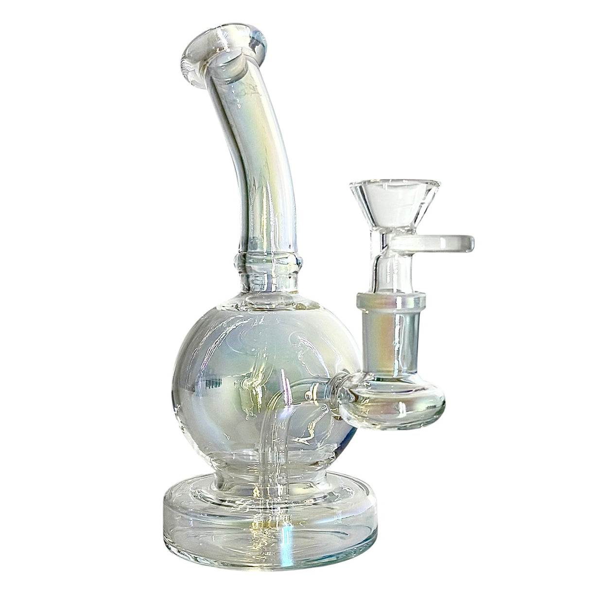 Fortune | 6-3/4" Ball Shape Electroplate Glass Bong – Compact & Stemless Glass Bong Fortune Sunshine