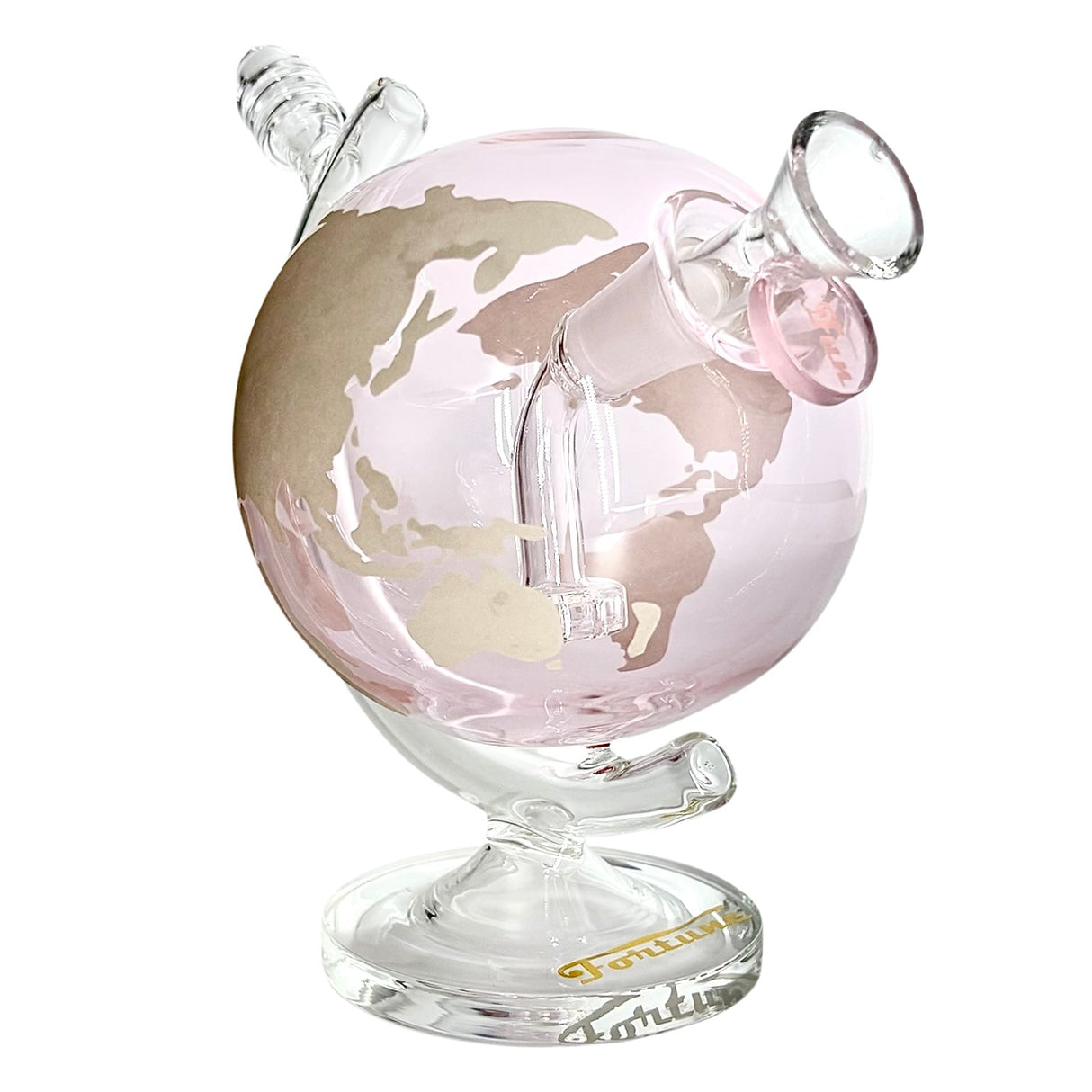 7-1/2" Globe-Shaped Glass Bong Glass Bong Fortune Pink