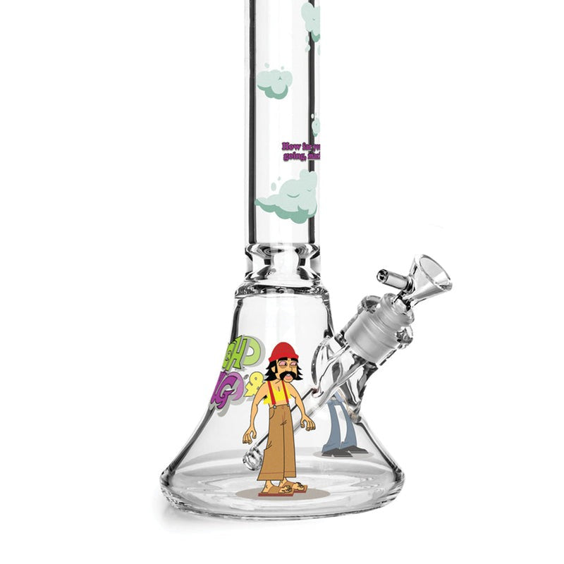 Cheech & Chong® Glass | 48" Tall 7mm Thick How High Are You Bell Base Water Pipe Glass Bong West Coast Gifts