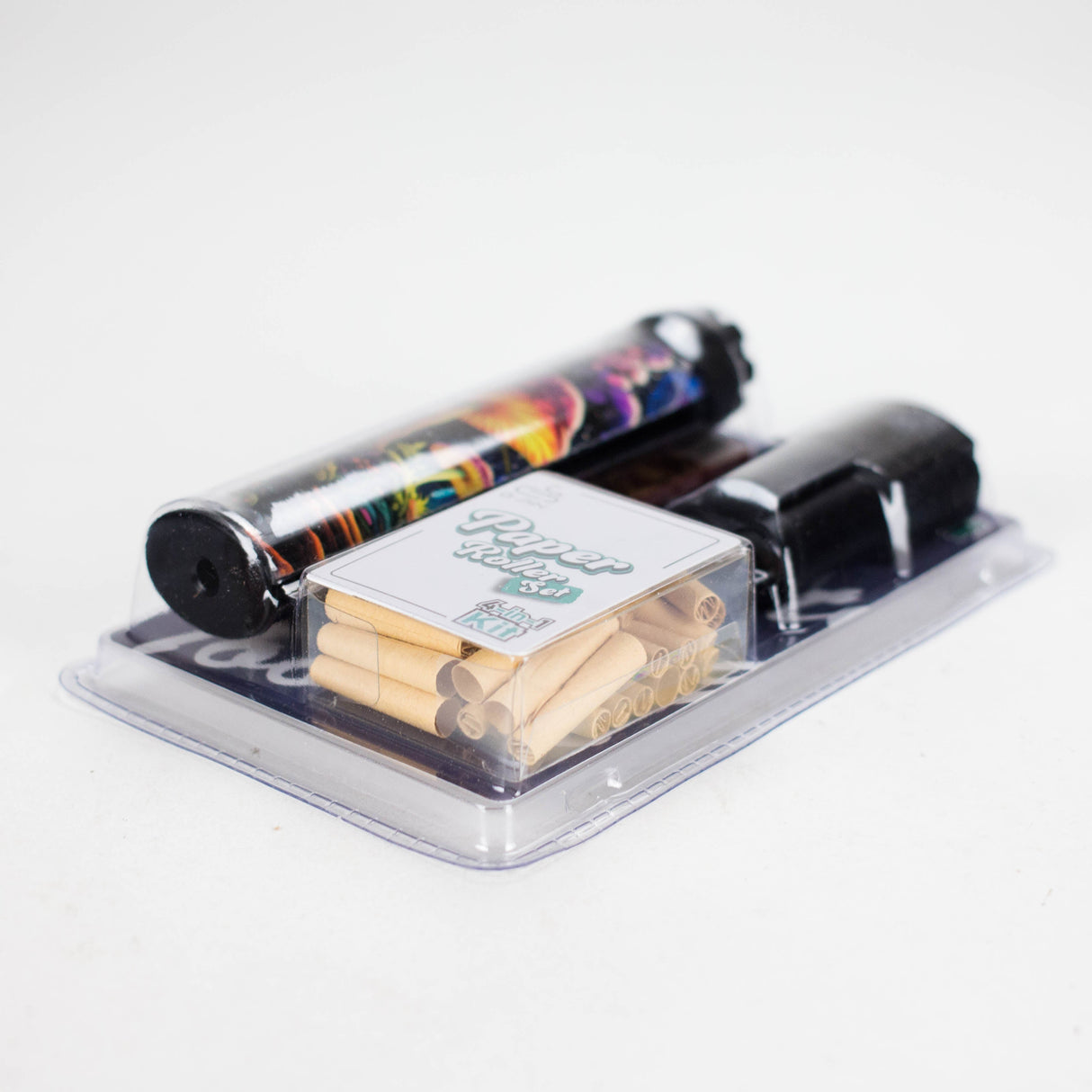 4-in-1 Paper Roller Set – Includes Roller, Rolling Papers, Tips & Tray Roller 777 Smoke