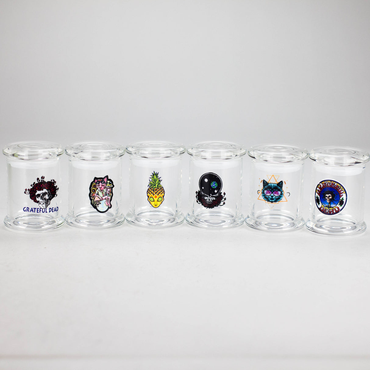 56mm Airtight Glass Storage Jar – Box of 12 Jar 777 Smoke