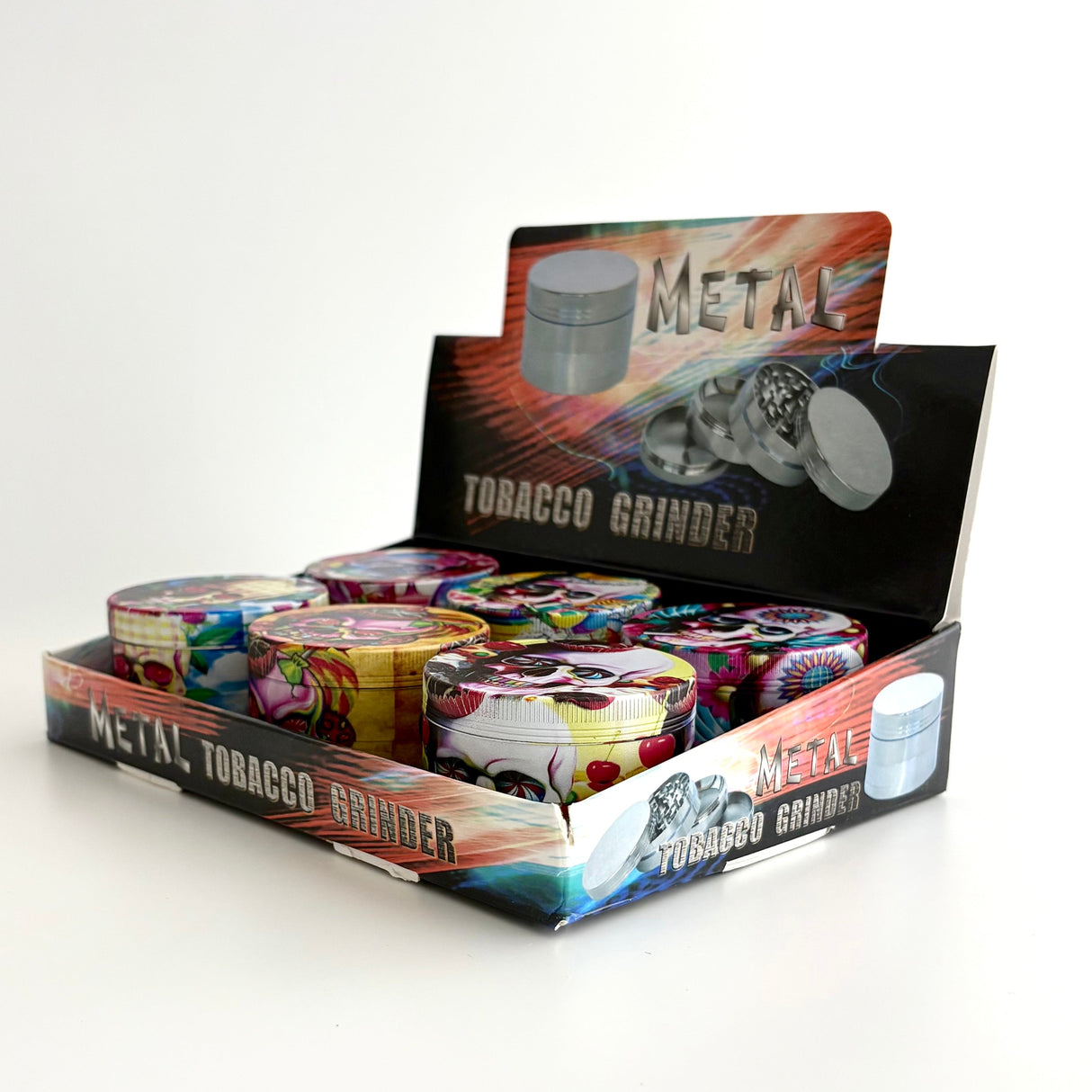 Calaveras Design Grinder 63*44mm 4 Parts-6CT Display Pack Super Supplys Inc