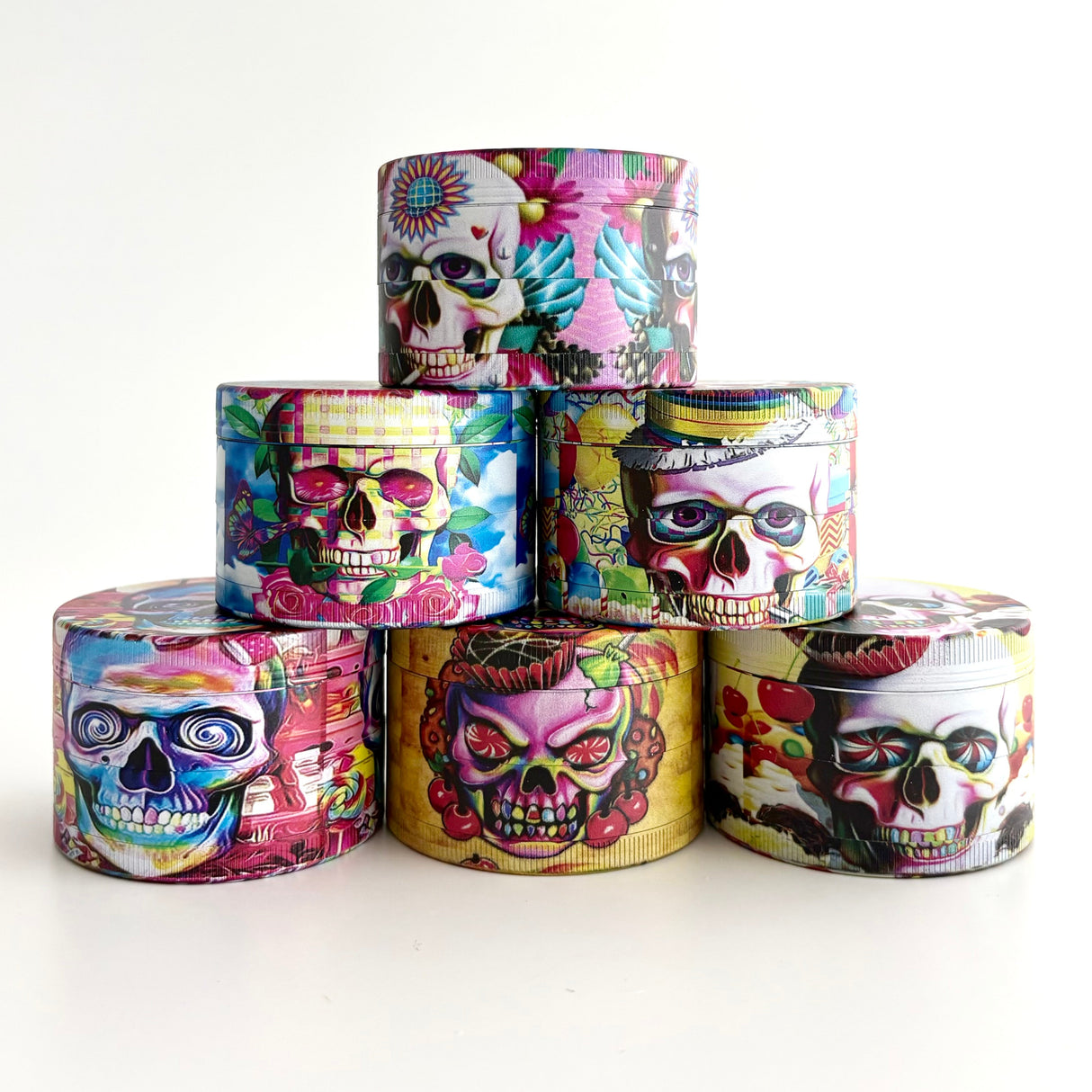 Calaveras Design Grinder 63*44mm 4 Parts-6CT Display Pack Super Supplys Inc