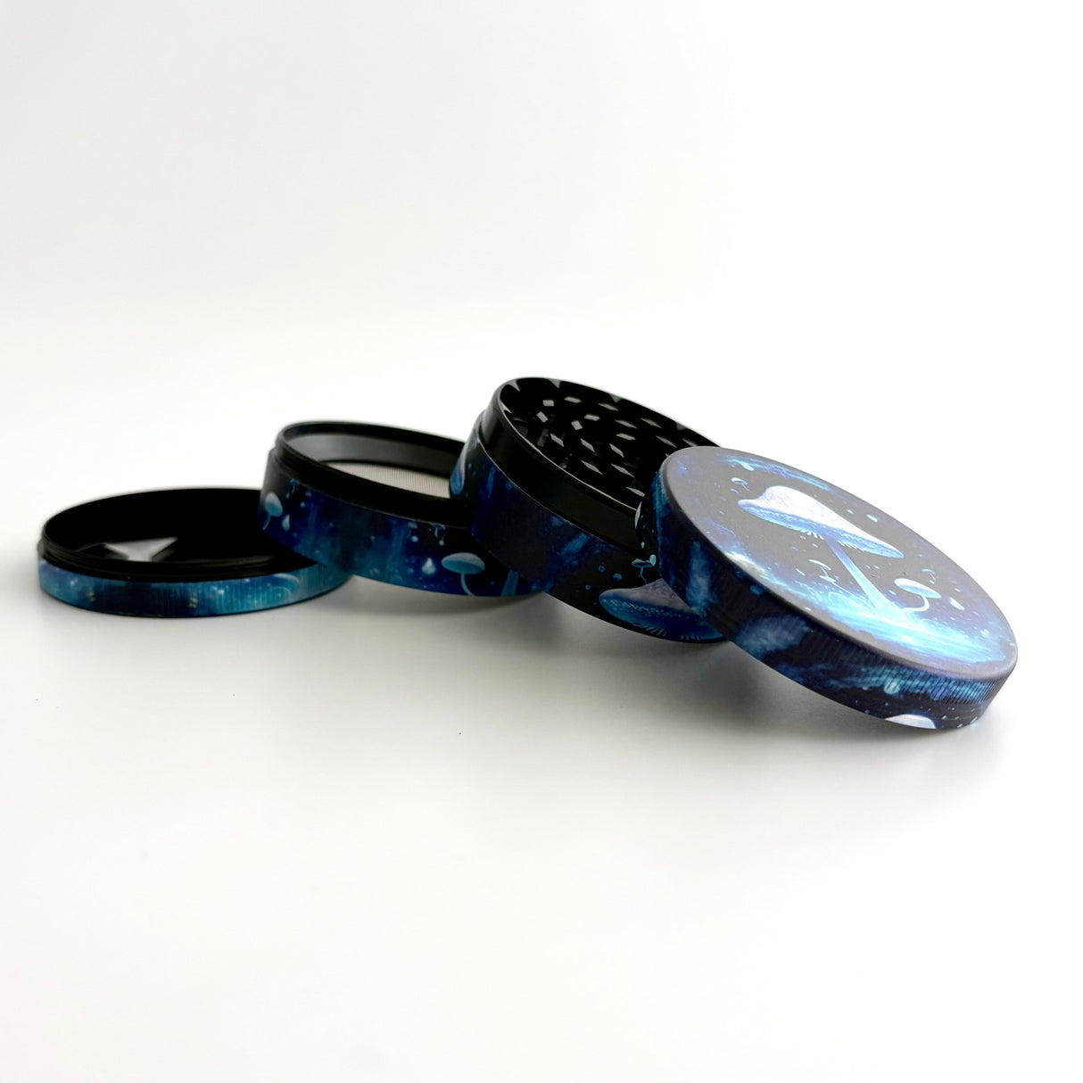 Ghost Mushrooms Design Grinder 63*44mm 4 Parts-6CT Display Pack Super Supplys Inc