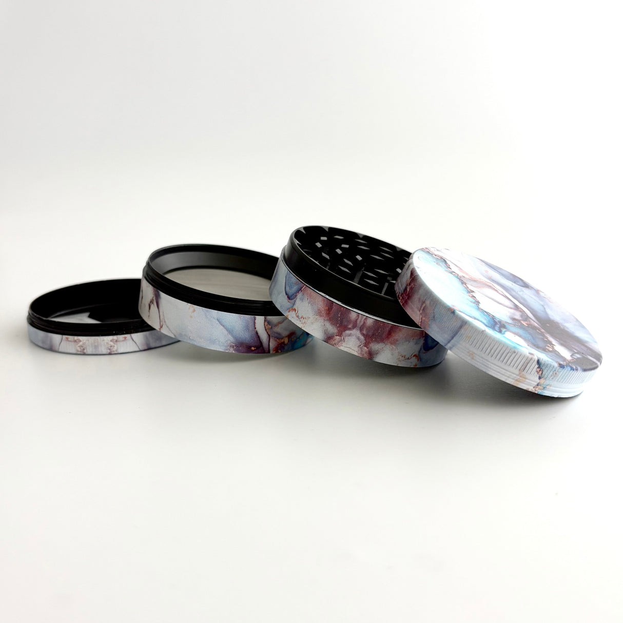 Marble Design Grinder 63*44mm 4 Parts-6CT Display Pack Super Supplys Inc