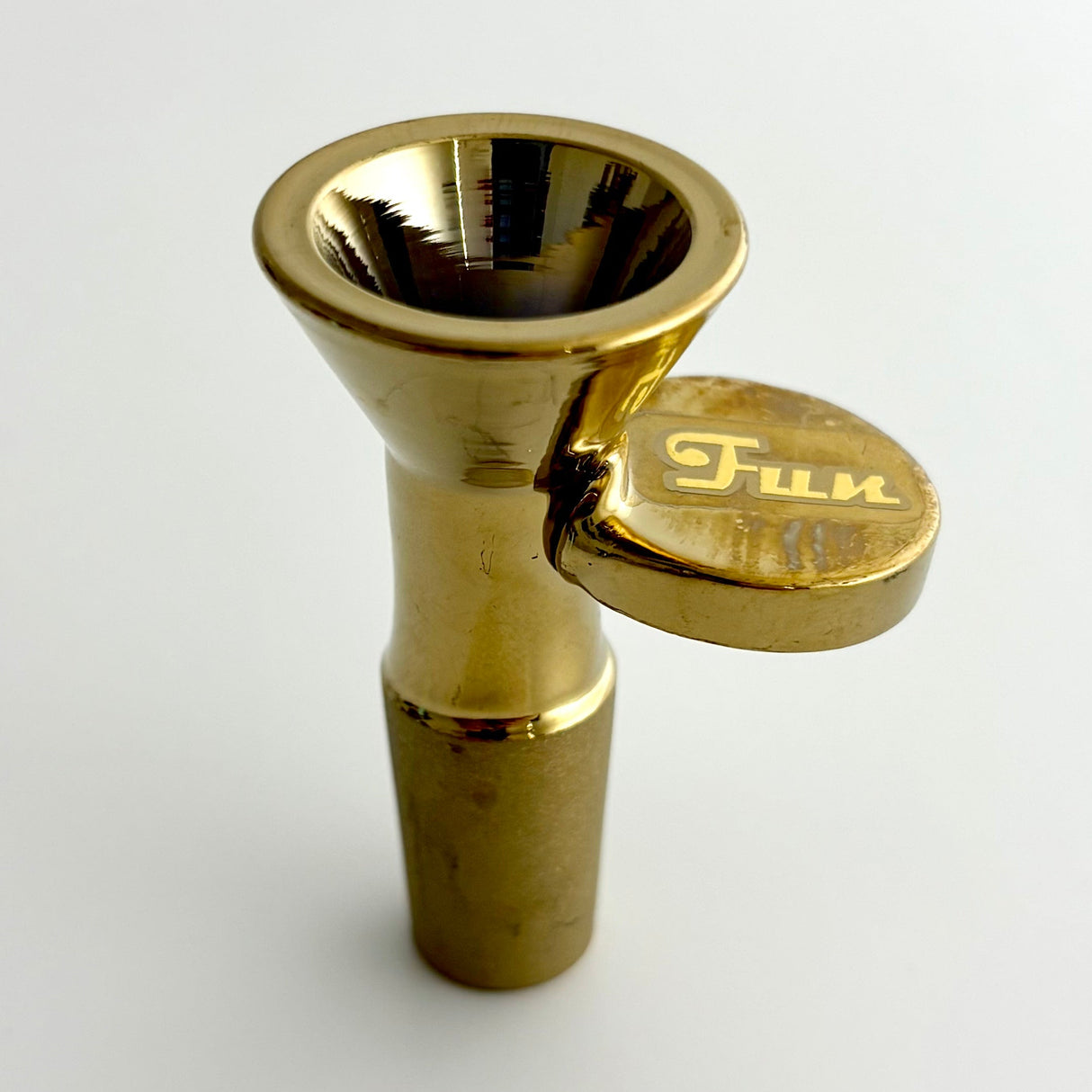 Fortune | Electroplated 14mm Joint Glass Bowl With Gold Logo Bowl · Banger · Oil Burner Fortune Gold Chrome