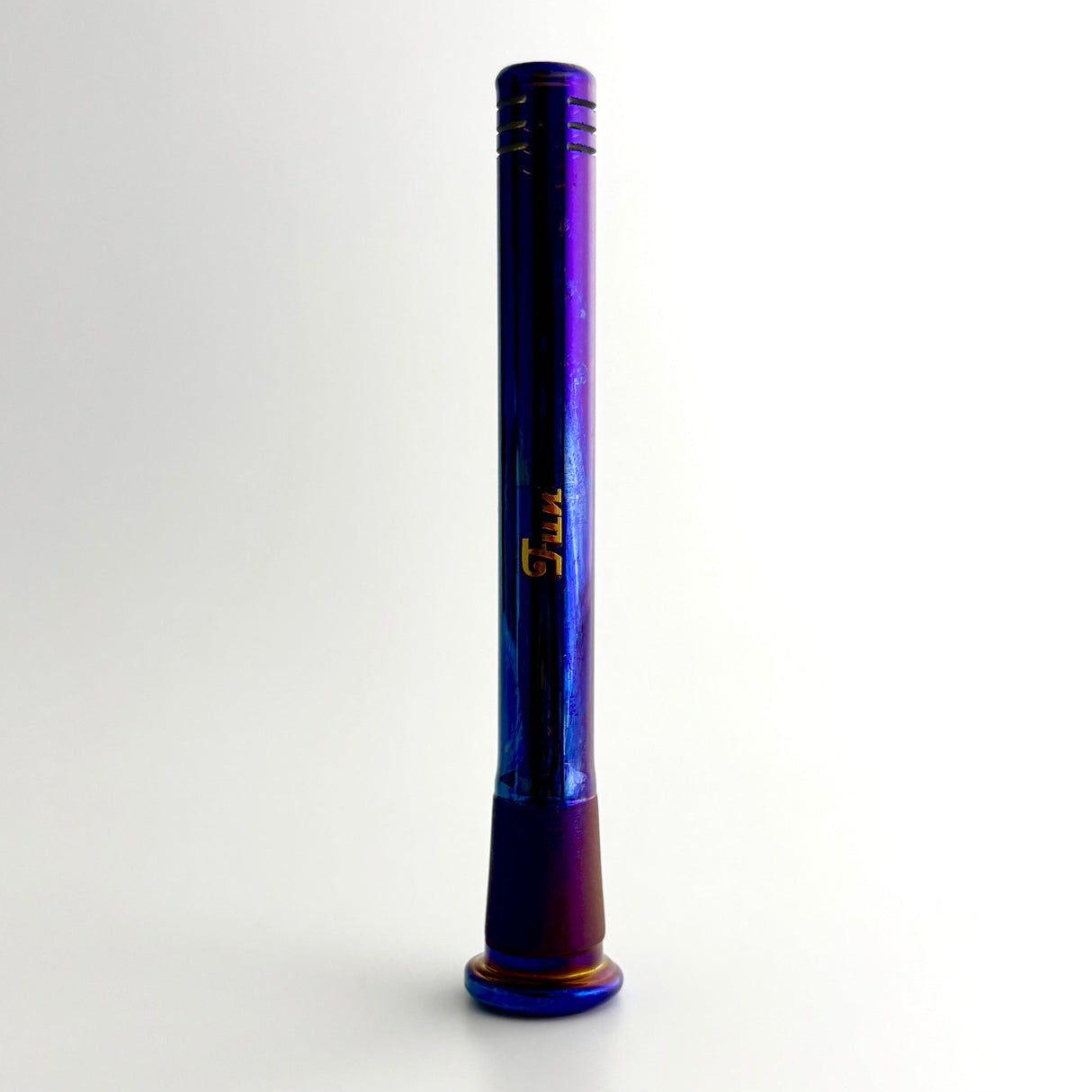 Fortune | Electroplate 5-1/2" Downstem With Gold Logo Downstem · Bowlstem Fortune Electric Blue (B)