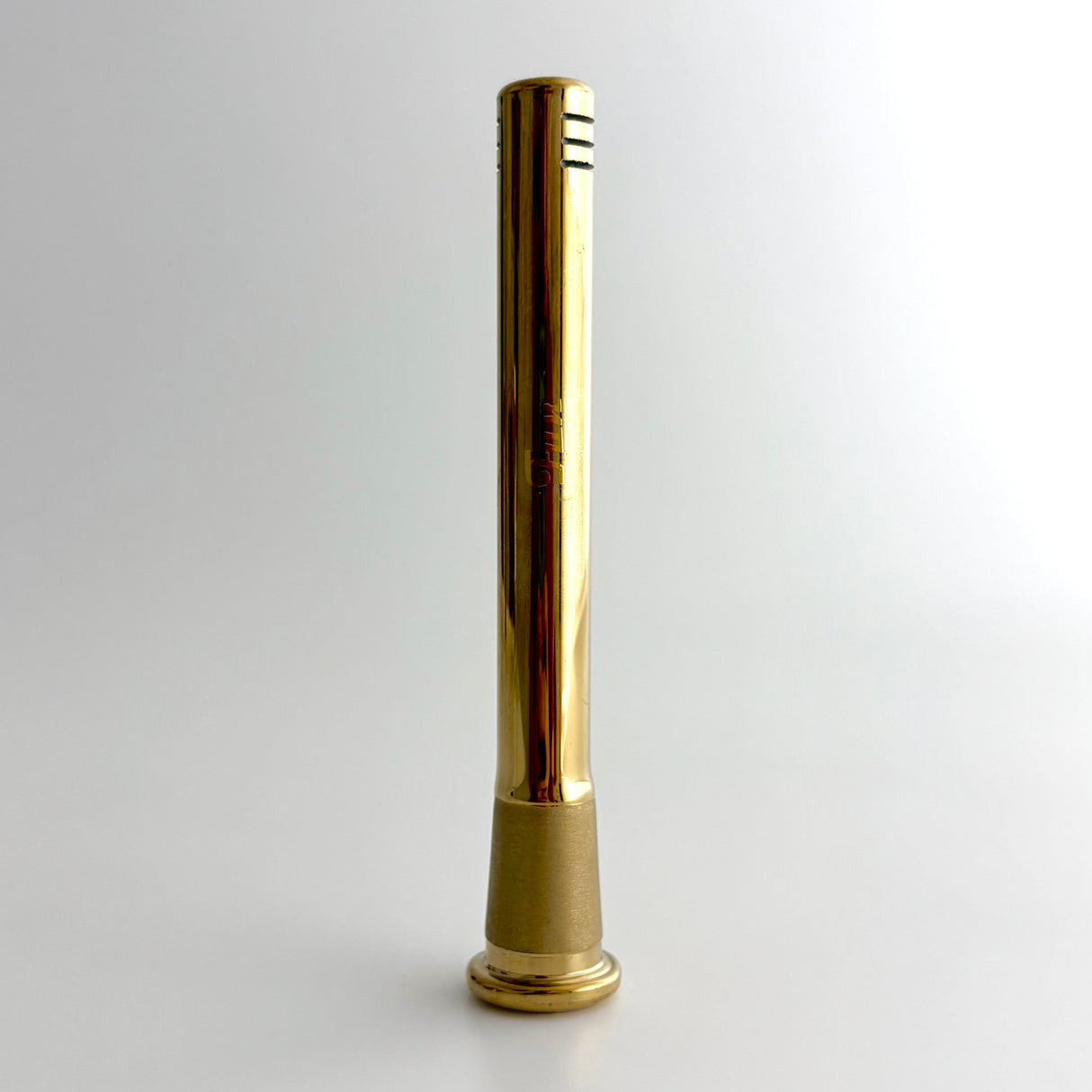 Fortune | Electroplate 5-1/2" Downstem With Gold Logo Downstem · Bowlstem Fortune Gold Chrome (F)