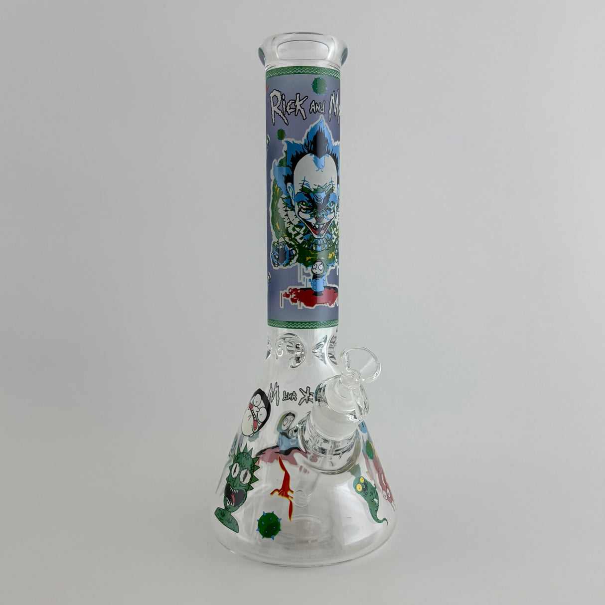 14" Glow in the Dark Cartoon Beaker Bong – 7mm Thick Borosilicate Glass Glass Bong Super Supplys Inc Clown-A