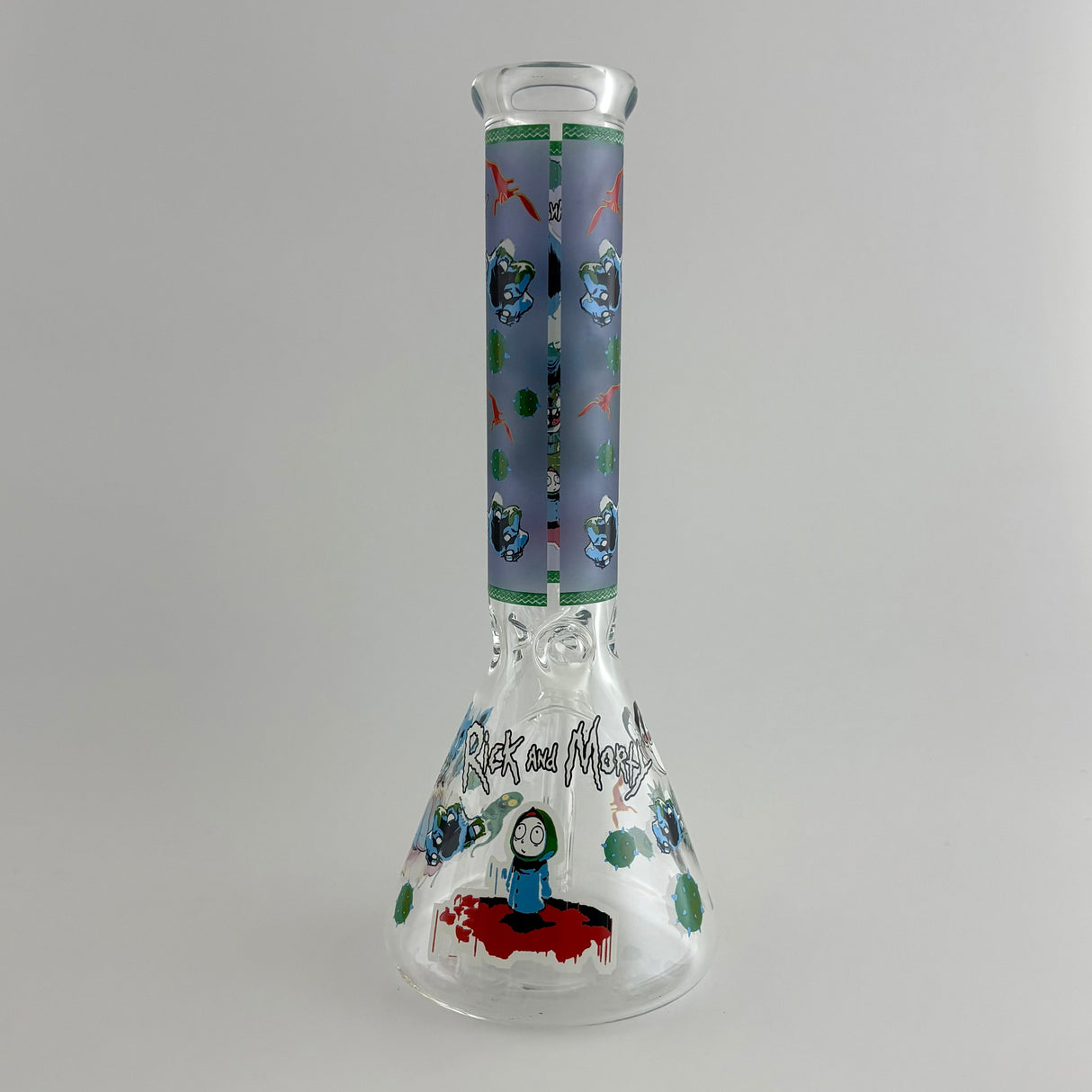 14" Glow in the Dark Cartoon Beaker Bong – 7mm Thick Borosilicate Glass Glass Bong Super Supplys Inc