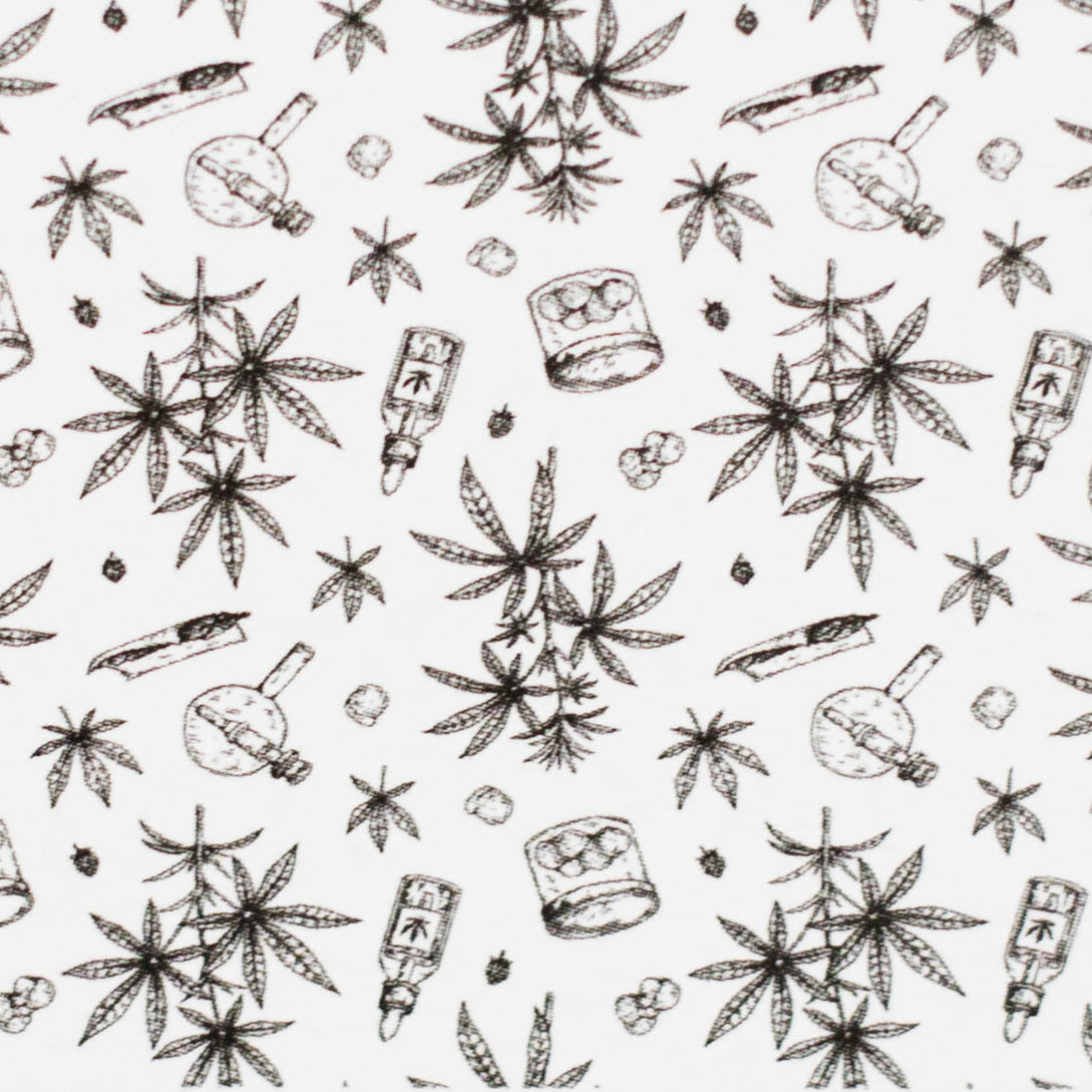 Haze | 9″ Bubble Base Glass Bong – Green Weed Leaf Design (Mini-A) Glass Bong Canadian Distributor