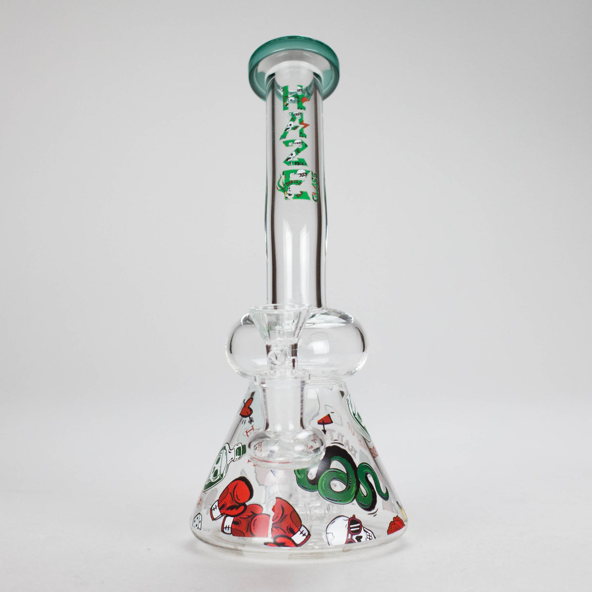 Haze | 8.5″ ROCK’N’ROLL Glass Rig – Teal (Mini-L) Glass Bong Canadian Distributor