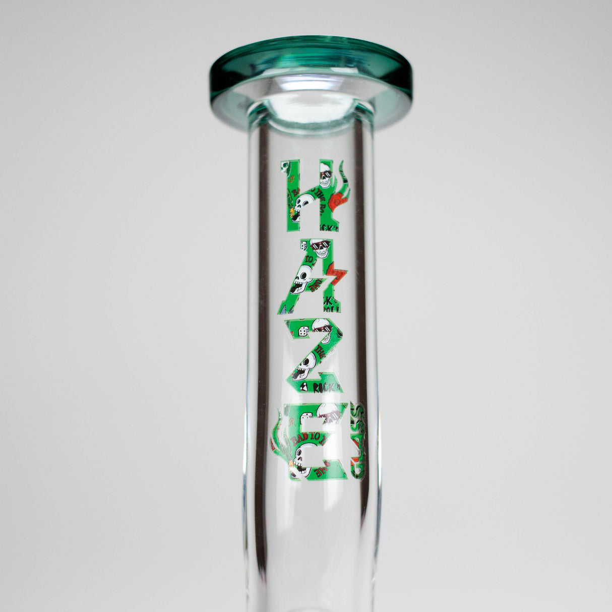 Haze | 8.5″ ROCK’N’ROLL Glass Rig – Teal (Mini-L) Glass Bong Canadian Distributor