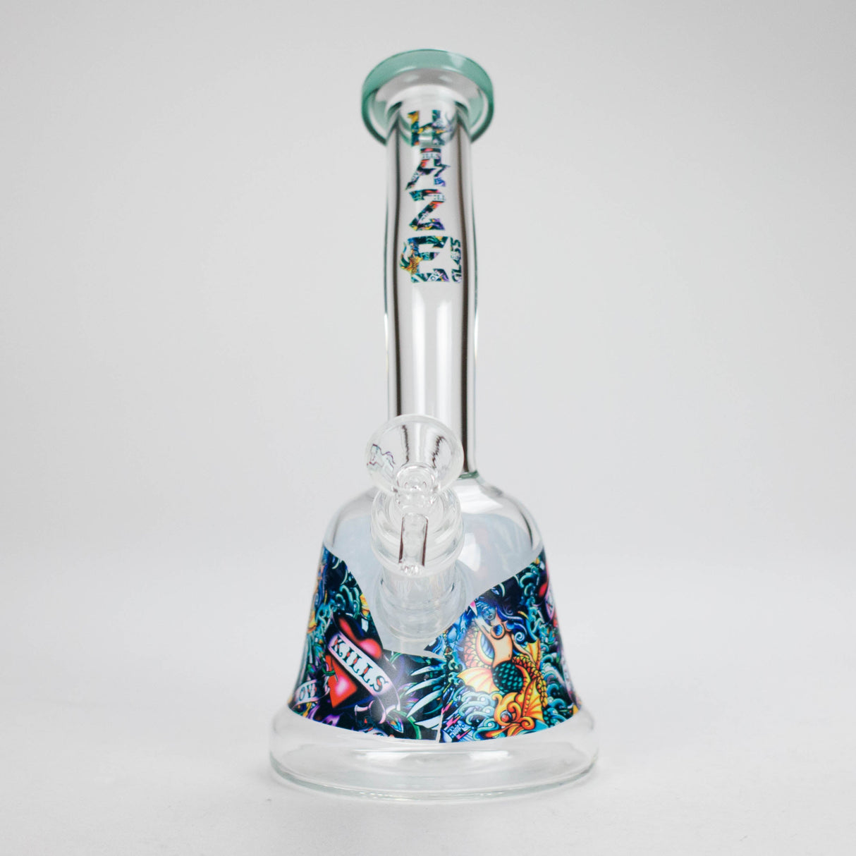 Haze | 8″ Kills Glass Bong – Teal (Mini-N) Glass Bong Canadian Distributor