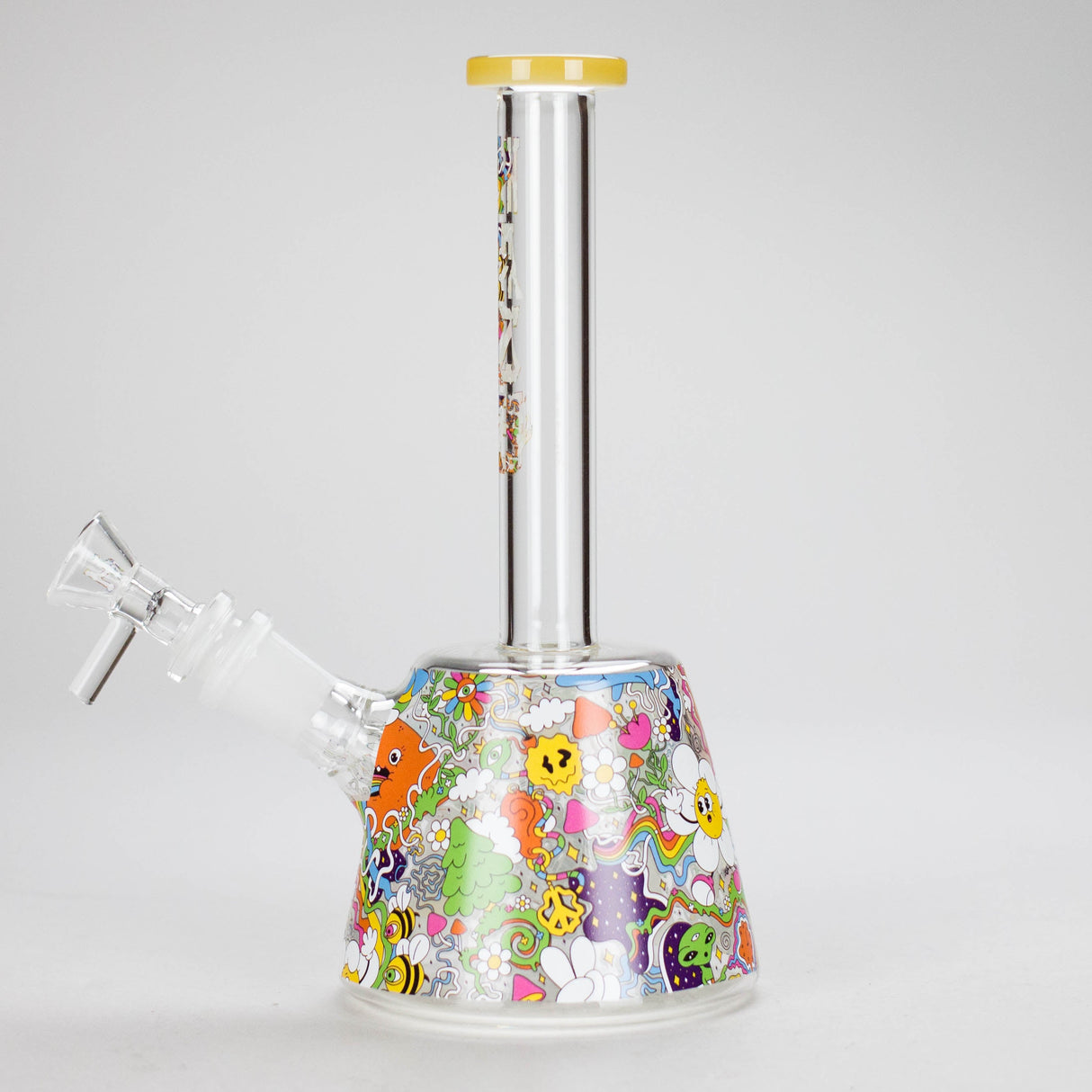 Haze | 9″ Lab Flower Beaker Glass Bong – Jade Yellow (Mini-Q) Glass Bong Canadian Distributor