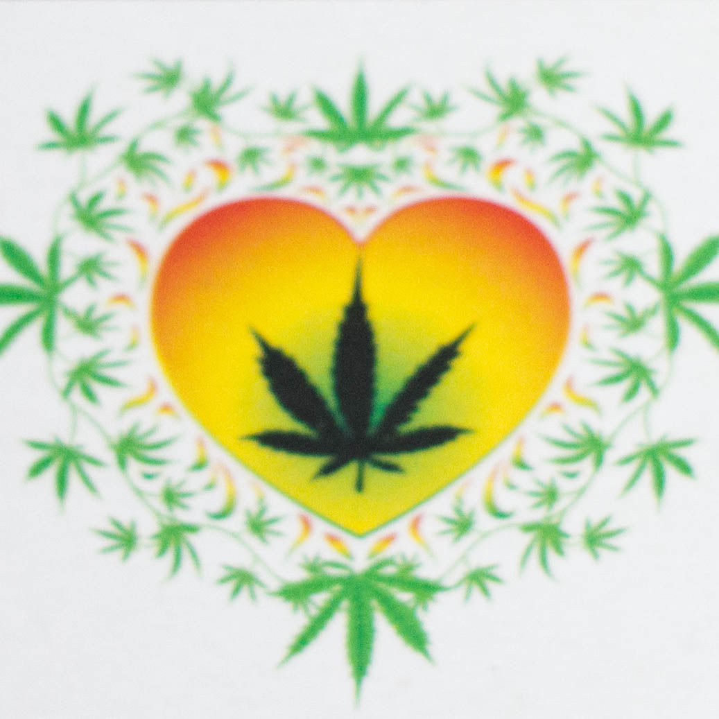 Haze | 9″ Heart Leaf Double Bubble Base Glass Bong with Color Lip – Amber (Mini-U) Glass Bong Canadian Distributor