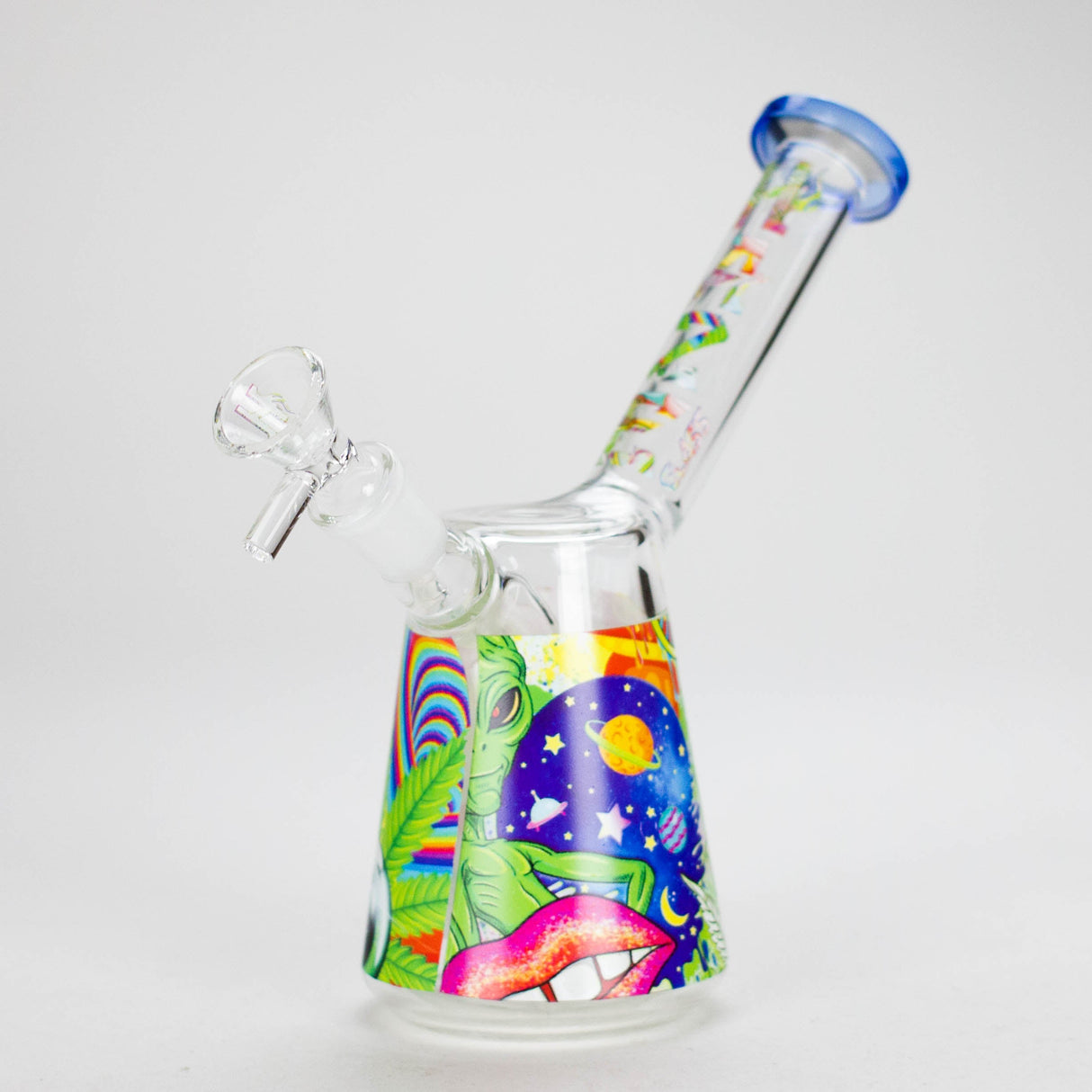 Haze 7″ Aliens Trip Glass Bubbler – Light Blue (Mini-C) Glass Bong Canadian Distributor